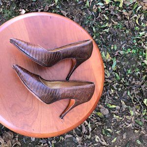 Vintage 1950s Alligator Lizard SO FINE Heels Pumps